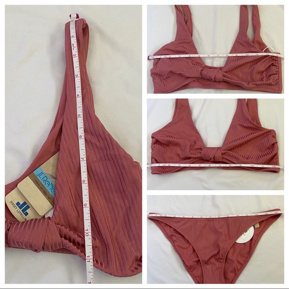 Tori Praver Ribbed Rose Bikini Set, Kaye Top & Marlowe Bottom, NWT - Picture 13 of 15